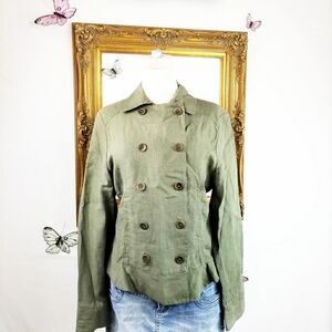 Jigsaw Irish linen green double breasted
